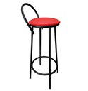 Ver imagem 2 de Banqueta Alta de Metal Altura 75cm Modelo Drink Estofada Vermelho