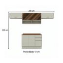 Ver imagem 4 de Cozinha Completa Fineze 6 Portas 2 Gavetas com Vidro e Tampo 100% MDF Areia Hp/Cinamomo - Henn