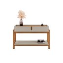 Ver imagem 2 de Aparador Buffet Lizz com 2 Gavetas e Pés de Madeira Maciça - 6 Cores:off White/cedro