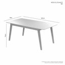Ver imagem 4 de Mesa Retangular 6 Lugares Elegance Candian 1,80 x 0,90 Branco/Cinamomo/Off