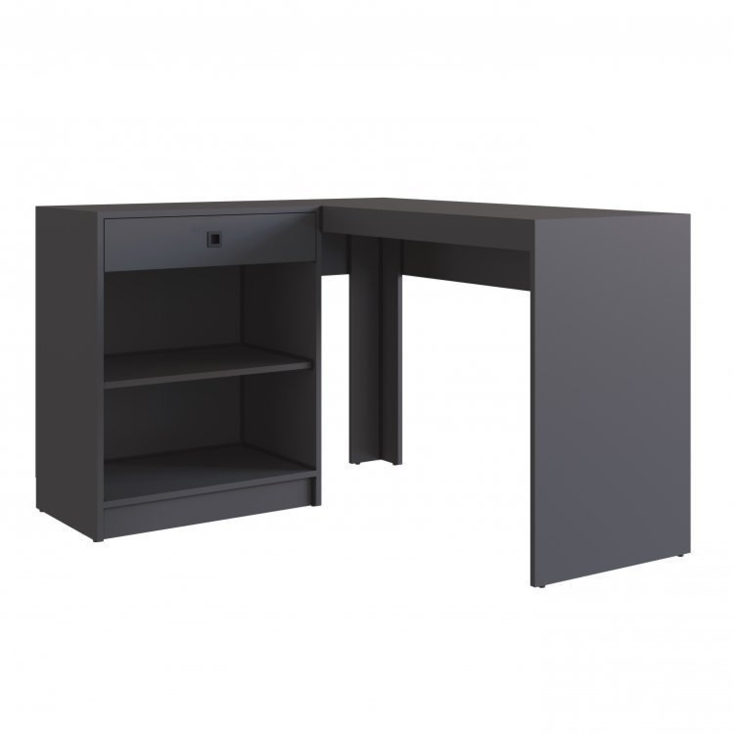 Conjunto Home Office 2 Peças 1 Peça Escrivaninha em L 1 Peça Livreiro Grafite/Mel Espresso Móveis - 9