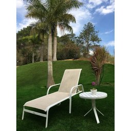 Conjunto 3 Espreguiçadeiras Reclináveis em Alumínio e Tela Sling Cannes  - 4