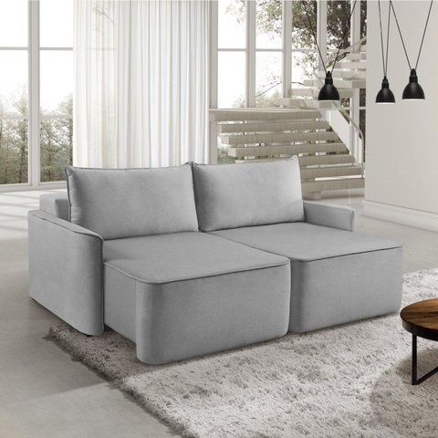 Sofá Retrátil 200cm 2 Lugares Moon 2323 Cinza