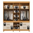 Ver imagem 3 de Guarda Roupa Roupeiro Guarujá 6 Portas com Espelho 4 Gavetas Cinamon Touch Off White Demóbile
