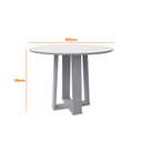 Ver imagem 5 de Mesa de Jantar Tampo com Vidro Lara 100 cm Off White Base Ypê - D’Rossi