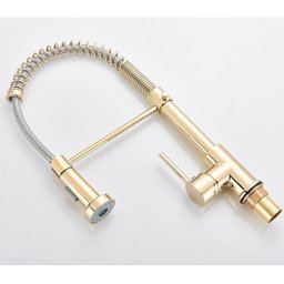 Torneira Cozinha Gourmet Dourada Spray Flexível Quente Fria - 3