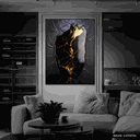 Ver imagem 3 de Quadro Decorativo Abstract Gold and blue Stone Relevo