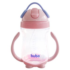 Copo de transição infantil para bebês com alça removível 300ml - Rosa