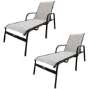 Ver imagem 1 de Conjunto 2 Espreguiçadeiras Reclináveis em Alumínio com Tela Cannes