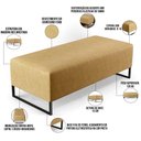 Ver imagem 4 de Puff Decorativo Sala de Estar Bali W01 Base Ferro 120x50 Cm Couríssimo Fendi - Lyam Decor
