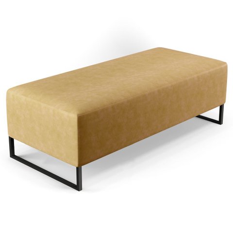 Puff Decorativo Sala de Estar Bali W01 Base Ferro 120x50 Cm Couríssimo Fendi - Lyam Decor