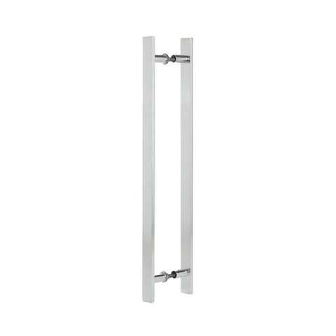 Puxador Duplo Alumínio 80cm Porta Pivotante Madeira/vidro