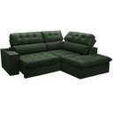 Ver imagem 1 de Sofá 3 Lugares Retrátil Reclinável Chaise Direito 243cm Solin F04 Veludo Verde - Lyam Decor