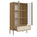 Ver imagem 6 de Cristaleira 2 Portas Vidro 1 Gaveta 83cm Palhinha Pé Madeira Oslo Artesano | Hanover
