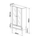 Ver imagem 3 de Cristaleira 2 Portas Vidro 1 Gaveta 83cm Palhinha Pé Madeira Oslo Artesano | Hanover