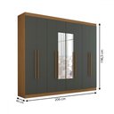 Ver imagem 4 de Guarda-roupa Ele e Ela 8 Portas 8 Prateleiras com Espelho Cinamomo/chumbo - Panorama Móveis