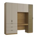 Ver imagem 6 de Guarda Roupa Modular 5 Portas Reflecta com Mesa Altezza Clean Freijó/Off White
