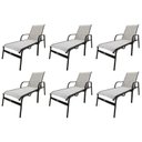 Ver imagem 1 de Conjunto 6 Espreguiçadeiras Reclináveis em Alumínio com Tela Cannes