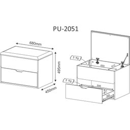 Puff Baú 1 Gaveta PU2051  - 6