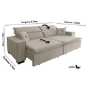 Ver imagem 6 de Sofá Londres 2.70m Retrátil e Reclinável Pillow Top - Bege