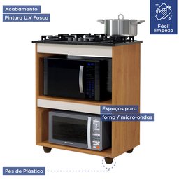 Balcão para Cooktop 4 Bocas Turim Kaiki Móveis - 4