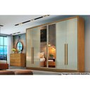 Ver imagem 1 de Guarda Roupa Casal 6 Portas e 8 Gavetas C- Espelho Robust-livorno Freijo Cumaru C- Fendi
