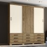 Guarda Roupa 03 Portas de Correr e 09 Gavetas H02 Ipê Rústico/Off White - Mpozenato - 5