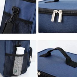 Bolsa Térmica 4 Divisórias Viagem Passeio Dia Portátil Azul - 2