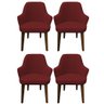 Kit 4 Cadeiras Decorativa Lara Suede Vinho - Dominic Decor - 1