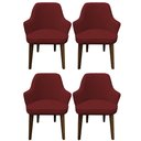 Ver imagem 1 de Kit 4 Cadeiras Decorativa Lara Suede Vinho - Dominic Decor