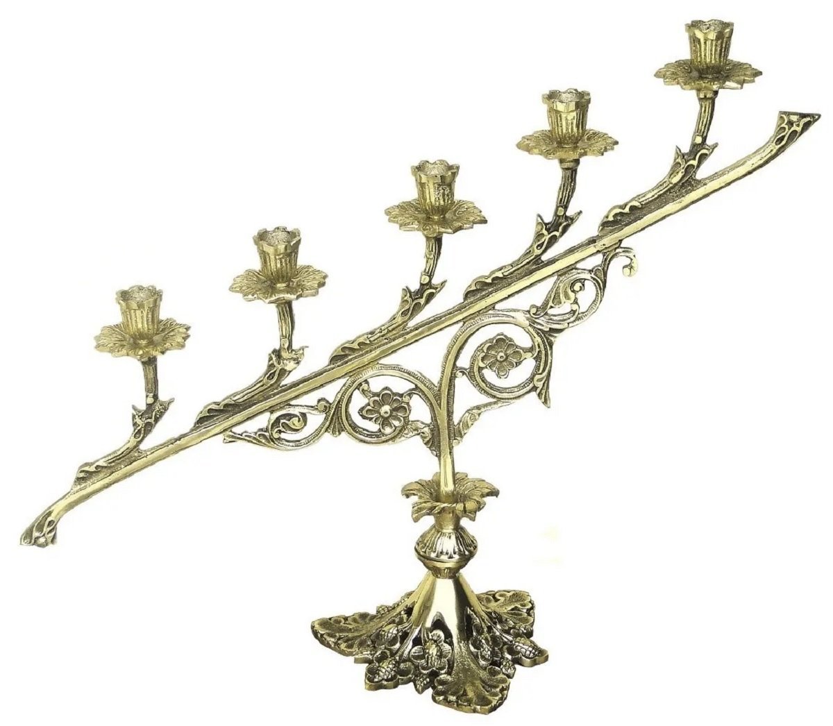 Castiçal Candelabro 5 Velas 55 Cm Bronze Decoração - 1