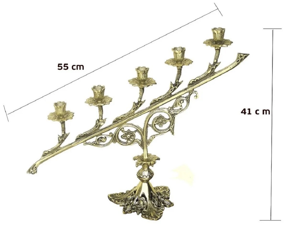 Castiçal Candelabro 5 Velas 55 Cm Bronze Decoração - 2