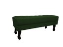Ver imagem 2 de Recamier Luis Xv Capitonê Retrô 100cm Suede Verde Pés Madeira Mz Decor