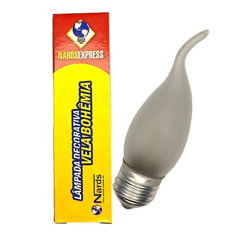 Kit 10 Lâmpada Decorativa Vela Bico Torto 40W 130V E27 Fosca