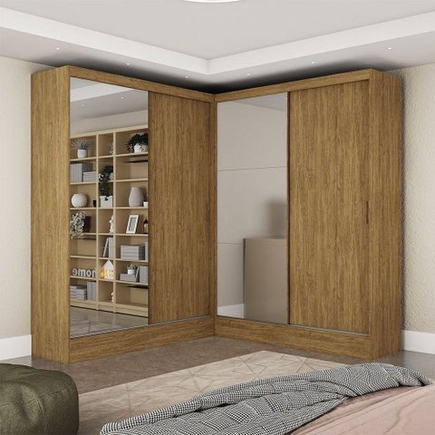 Closet Casal Duplo Belém 4 Portas Plus 4 Gavetas Carioca Móv Cinamomo