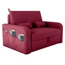 Ver imagem 5 de Sofá Cama Valência 2 Lugares 140cm Vinho Veludo com Baú Matrix