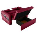 Ver imagem 2 de Sofá Cama Valência 2 Lugares 140cm Vinho Veludo com Baú Matrix