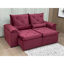 Sofá Retrátil Reclinável 2,30 M Vinho 507 Athenas Premium - 9