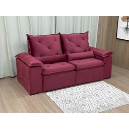 Sofá Retrátil Reclinável 2,30 M Vinho 507 Athenas Premium - 6