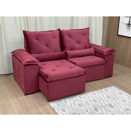 Sofá Retrátil Reclinável 2,30 M Vinho 507 Athenas Premium - 5