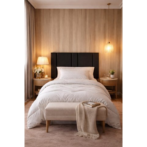 Cabeceira Estofada Adesiva Plaquinhas 1,00 X 0,60 - Preto