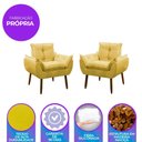 Ver imagem 6 de Kit 2 Poltrona Decorativa Sala de Estar Escritório Quarto Prime Cor: Amarela