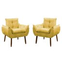 Ver imagem 1 de Kit 2 Poltrona Decorativa Sala de Estar Escritório Quarto Prime Cor: Amarela