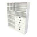 Ver imagem 1 de Armário Gaveta Samara M4 Mdp Closet Gaveteiro Colmeia Vetorial Móveis Branco e Madeirado