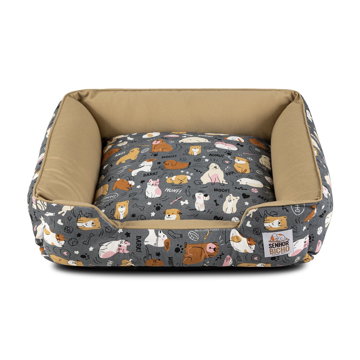 Cama de Cachorro Impermeável com Zíper Pandora 63x63 Aumigos Fendi - 3