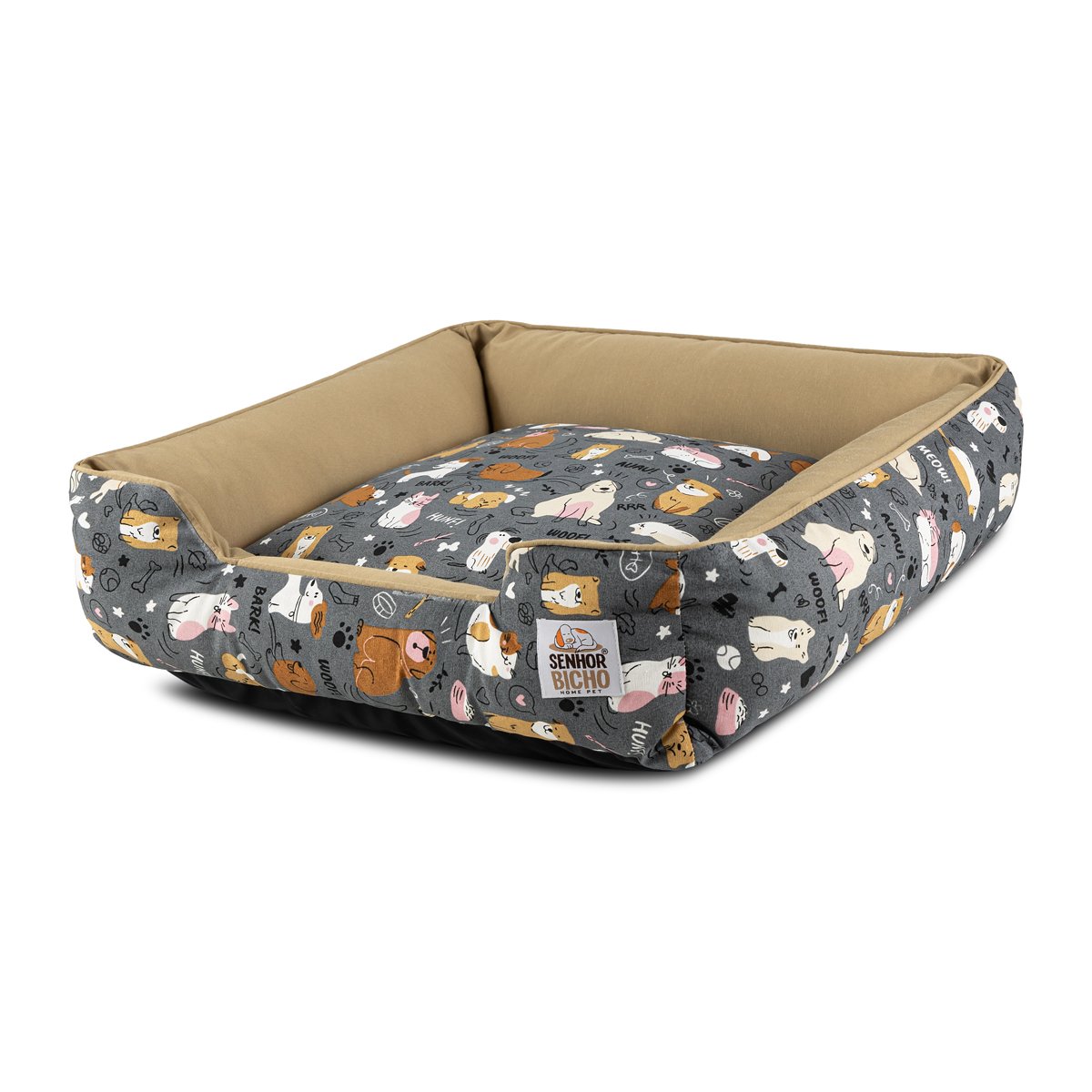 Cama de Cachorro Impermeável com Zíper Pandora 63x63 Aumigos Fendi - 5