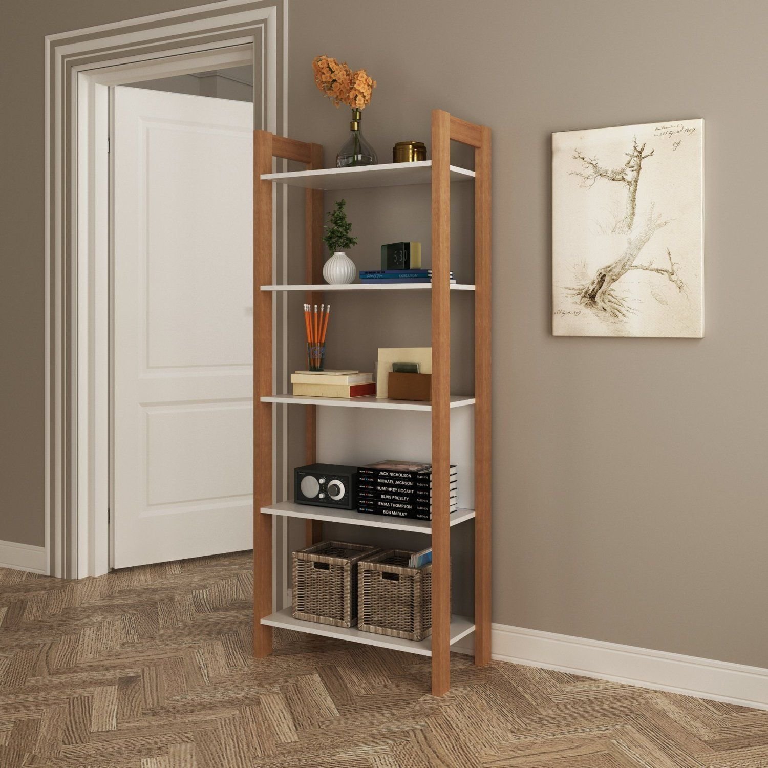 Estante de Livros 65cmx165,5cm 5 Prateleiras Az | MadeiraMadeira