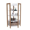 Ver imagem 3 de Estante de Livros 71CMX166CM Canto Multiuso AZ1020 Branco/Amêndoa