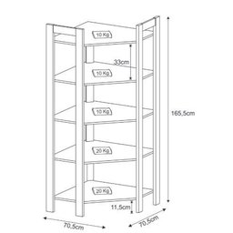 Estante Para Livros de Canto Multiuso Az1020  - 6