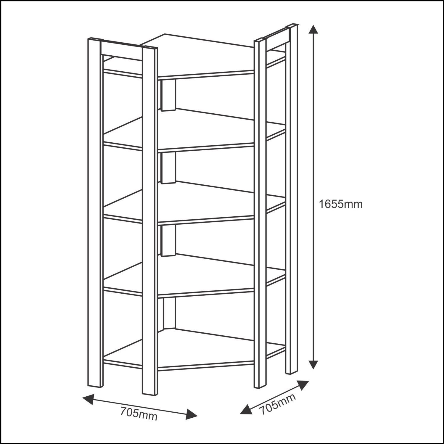 Estante de Canto Multiuso 70,5cmx165,5cm Az1020 Tecno Mobili - 6